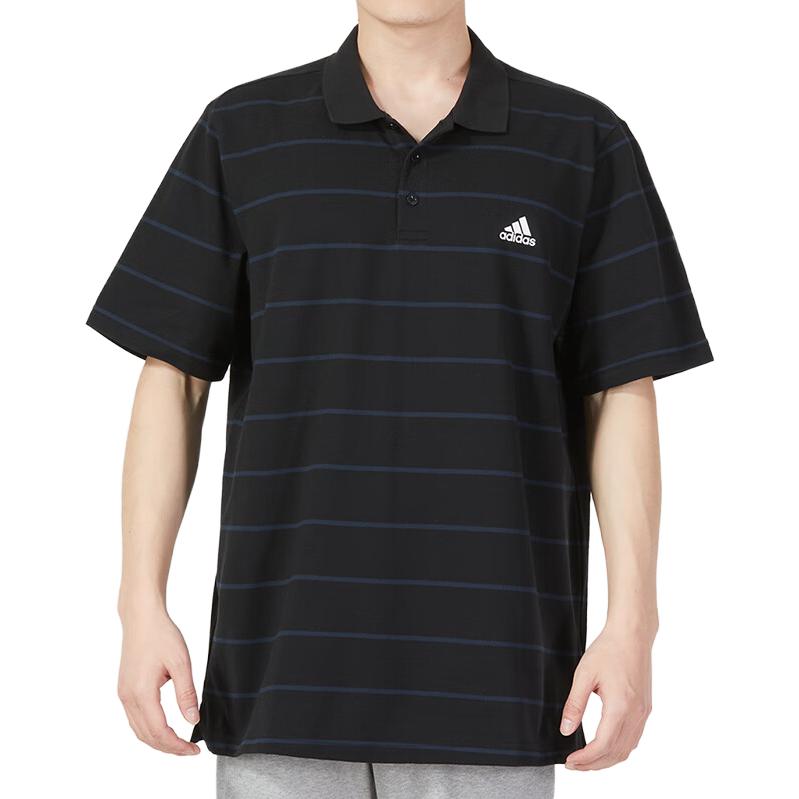 adidas Original F-stripe Short Sleeve Polo Shirt 'Black' IA8163
