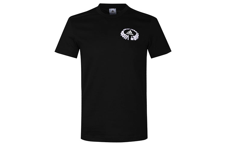 adidas COURT VIZ TEE Round Neck Short Sleeve Black FM4998
