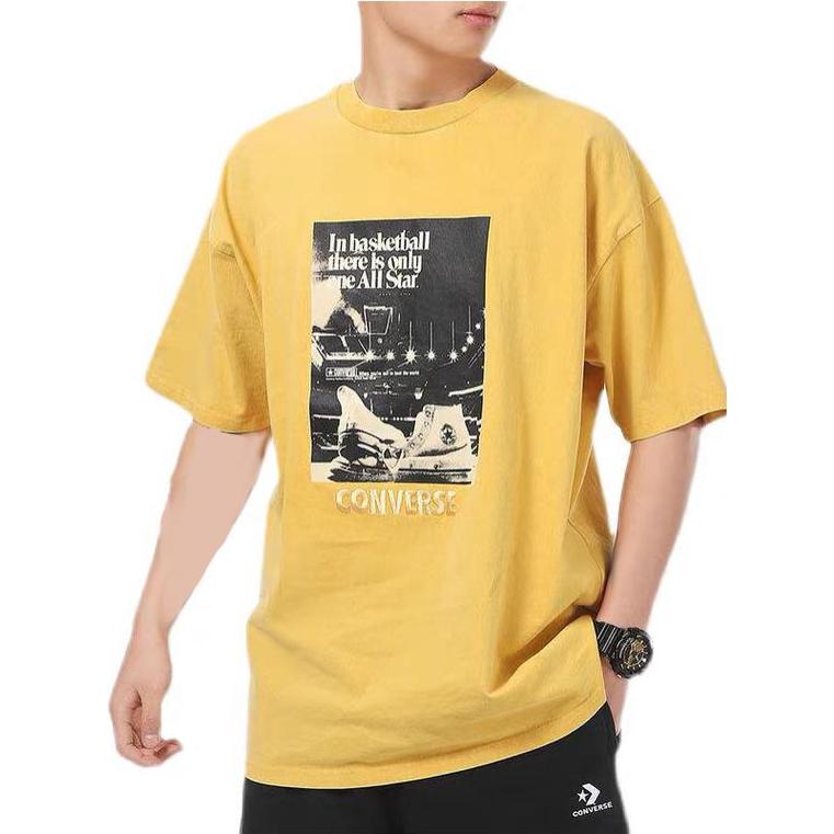 Converse Chuck Taylor Washed Archive Basketball T-Shirt Asia Sizing 'Yellow' 10022903-A03