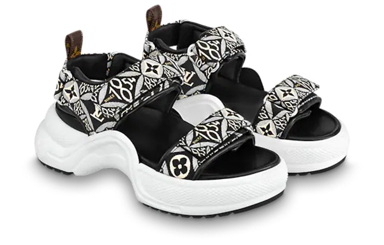 (WMNS) LOUIS VUITTON Archlight Sandals 'Black White Monogram' 1A8UOM