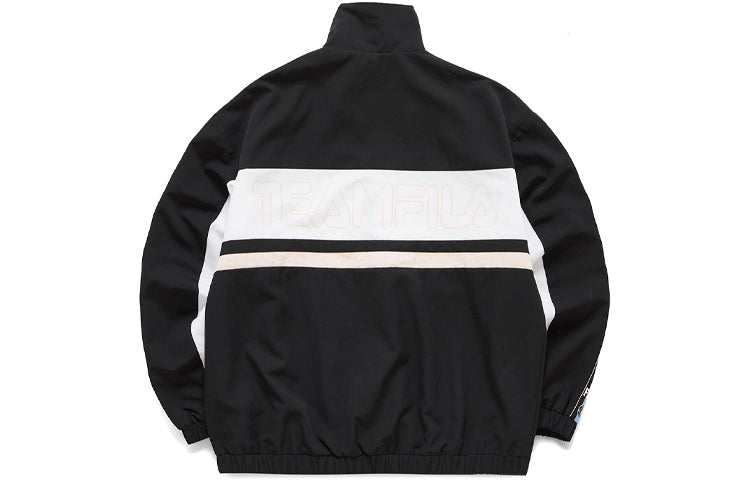 Fila FUSION Contrasting Colors Printing Woven Sports Jacket Black T11W115705F-BK