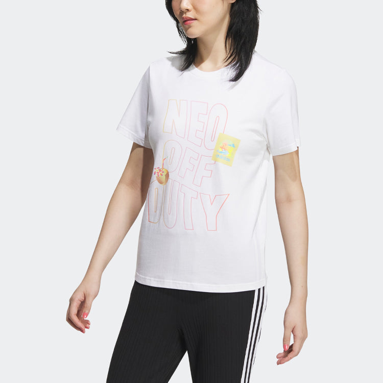 (WMNS) adidas NEO OFF DUTY Vibe Collective T-Shirts 'White' IA5342