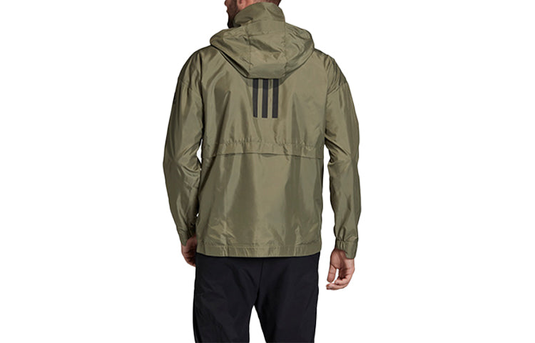 adidas hooded Sports Windproof Jacket Green FI0639
