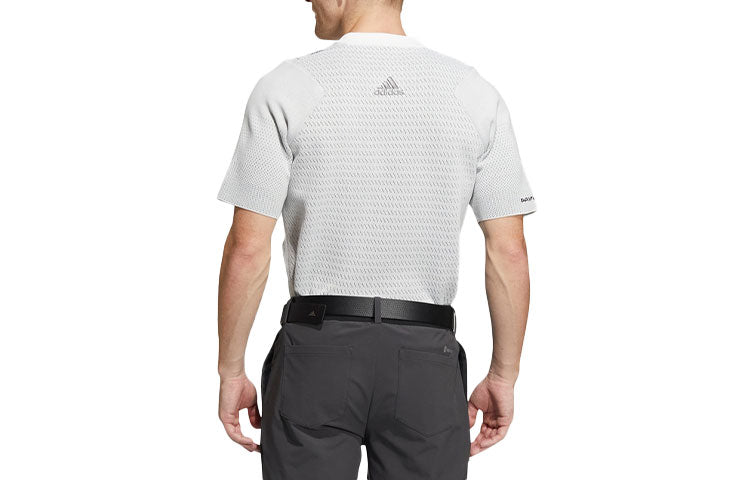 adidas Pk Mockneck Golf Sports Round Neck Short Sleeve Gray HB3596
