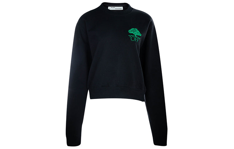 (WMNS) Off-White Cotton Arrow Printing Stylish Black Hoodie OWBA026F190030681040