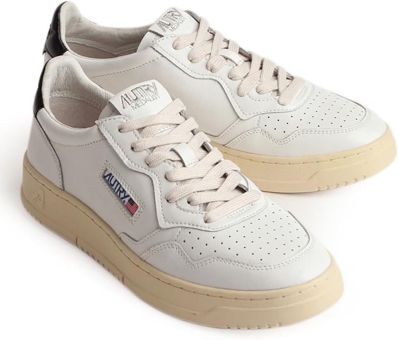 AUTRY Medalist Low Leather 'White Black' AULM-SP02