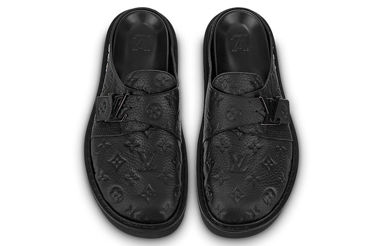 LOUIS VUITTON Easy Mules 'Black Monogram' 1AA0CA
