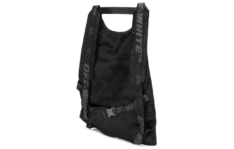 Off-White logo Jacquard Backpack schoolbag Black OMNB027S20G490201000