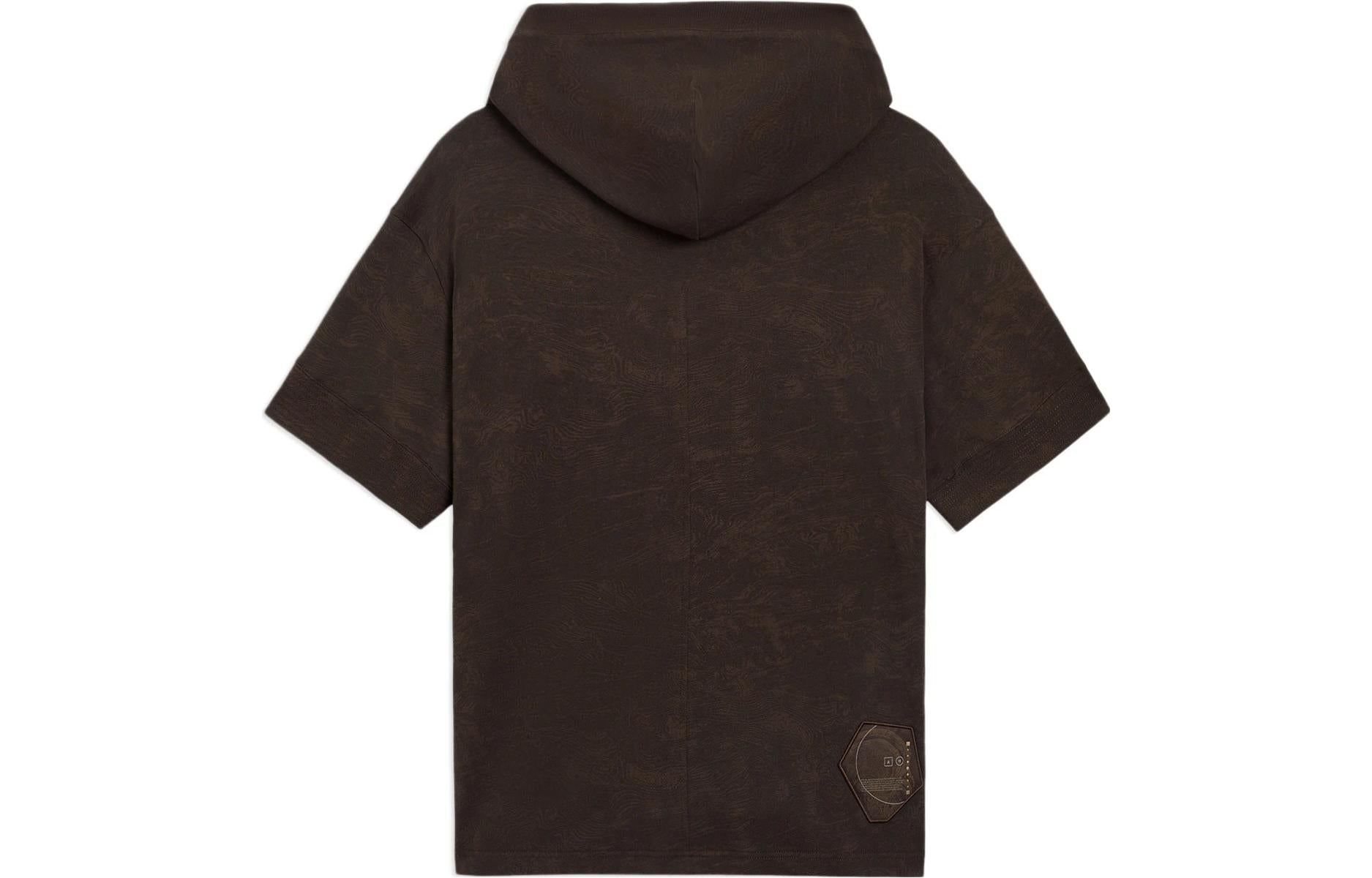 Li-Ning x Jackie Chan Short Sleeve Hoodie 'Dark Brown' AMBS045-2