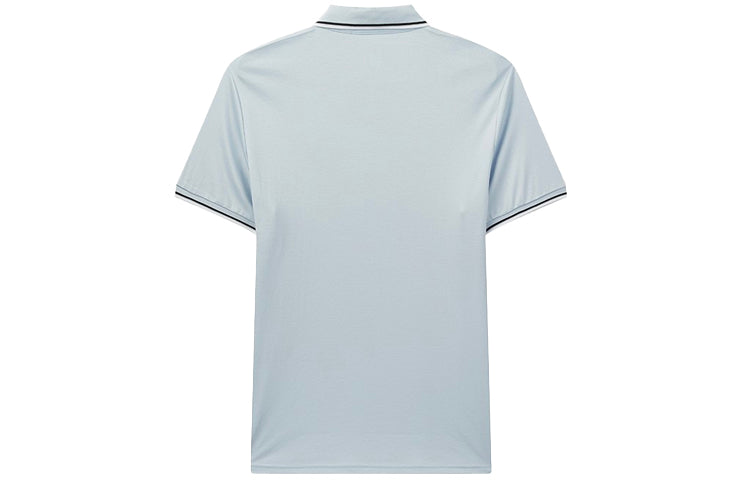 FILA Logo Solid Colour Sports Short Sleeve Knitted Polo Shirt For Men Blue F11M021121G-LB
