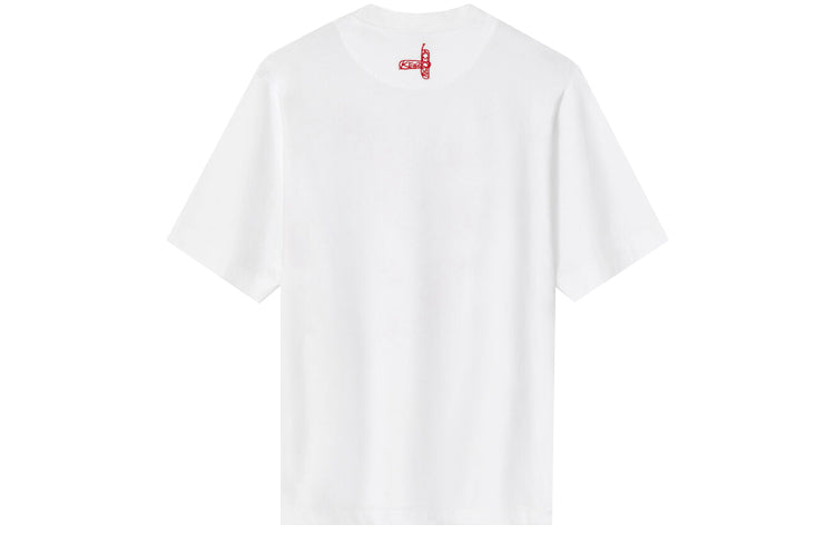 Men's KENZO SS21 Painting Logo Graffiti Design Round Neck Short Sleeve t White T-Shirt FB55TS5044SA-01