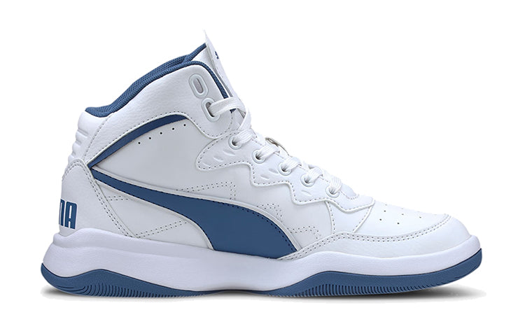 PUMA Rebound Playoff SL (Big Kids) Mid White/Blue 370933-04