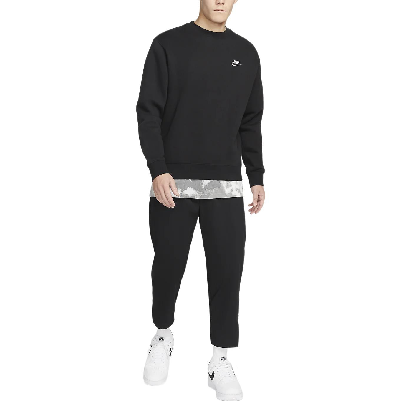 Men's Nike Solid Color Casual Straight-Leg Cropped Sweatpants Autumn Black DM6824-010