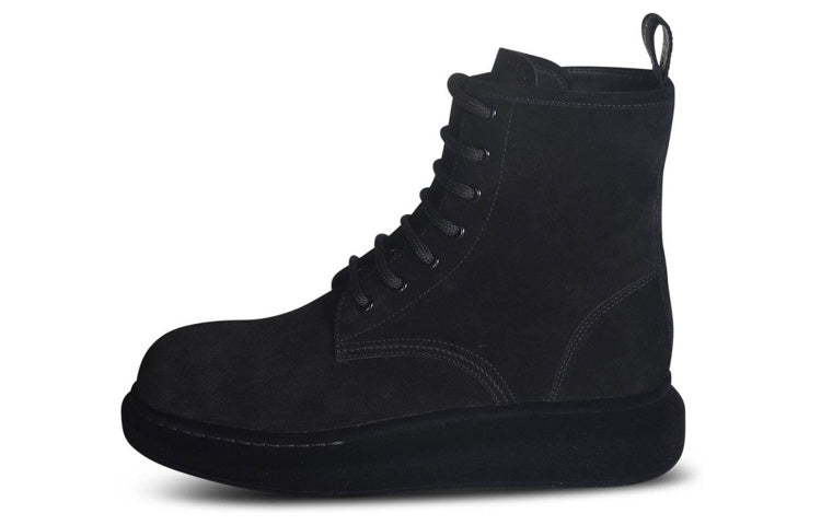 Alexander McQueen Leather Ankle Boots 'Black Suede' 625184WHXK91000