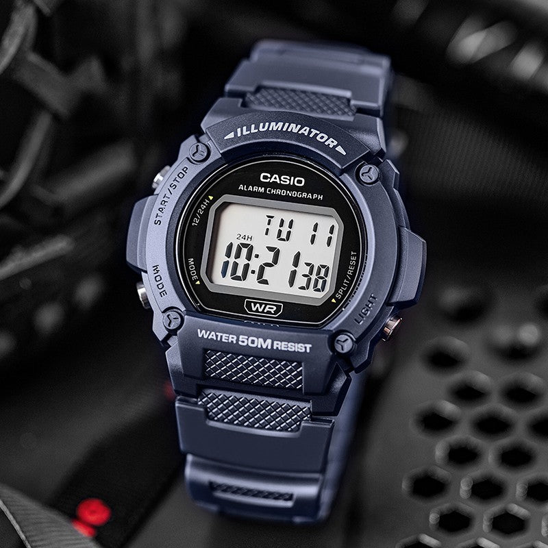CASIO Sports Quartz Waterproof Mens Blue Digital W-219H-2AVDF