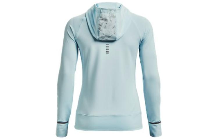 (WMNS) Under Armour OutRun The Cold Hooded 1/2 Zip Top 'Fuse Teal' 1373206-469