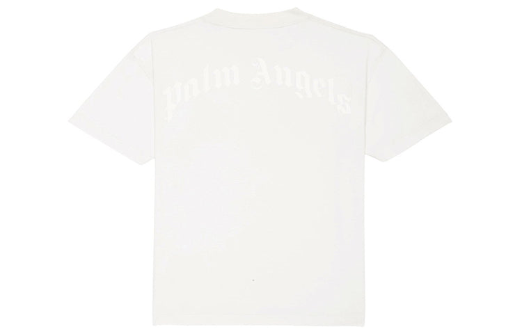 Men's PALM ANGELS Teddy Bear Pattern Printing Round Neck Short Sleeve White PMAA001E20JER0044401