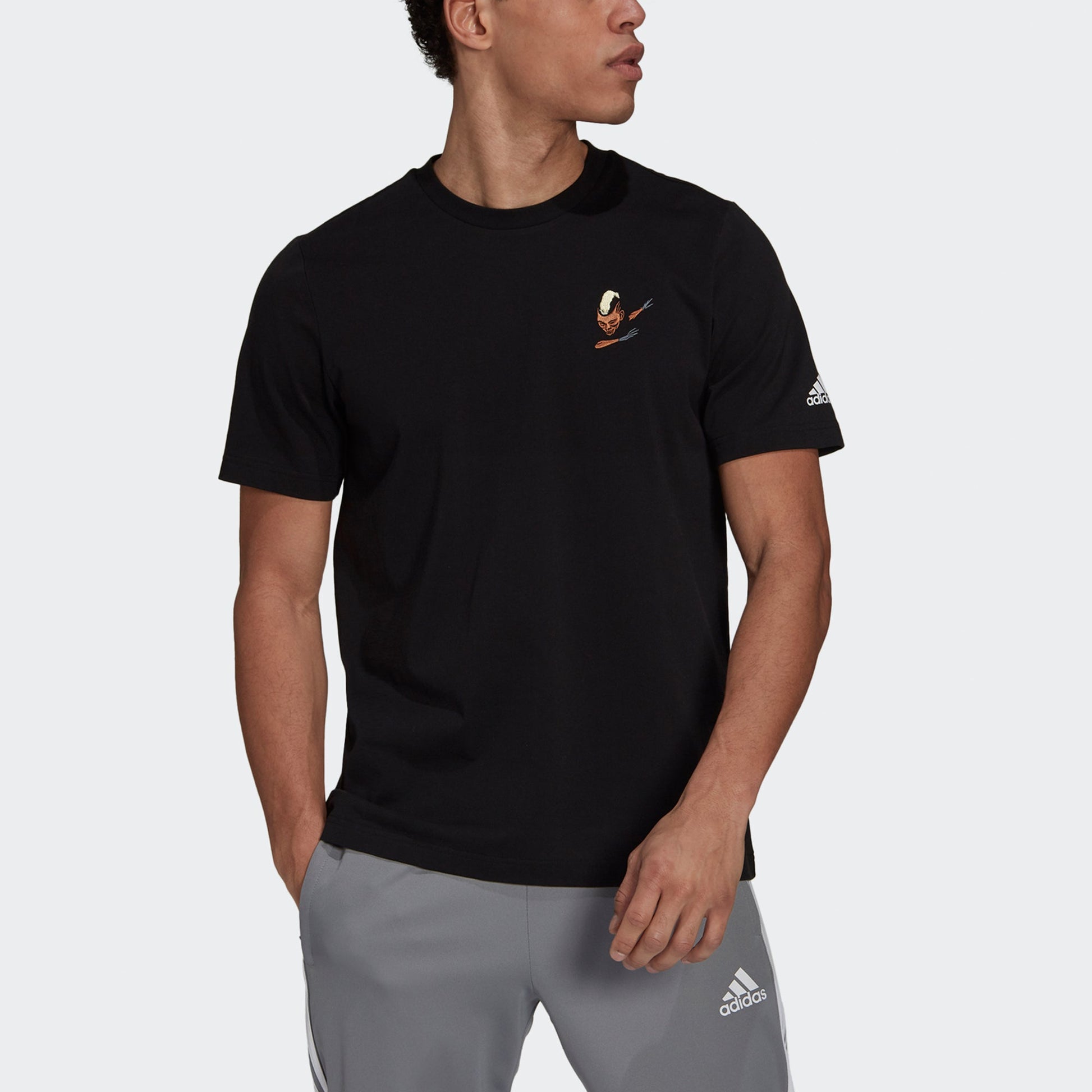 adidas Pogba Icon Emb Soccer/Football Sports Round Neck Short Sleeve Black HA5462
