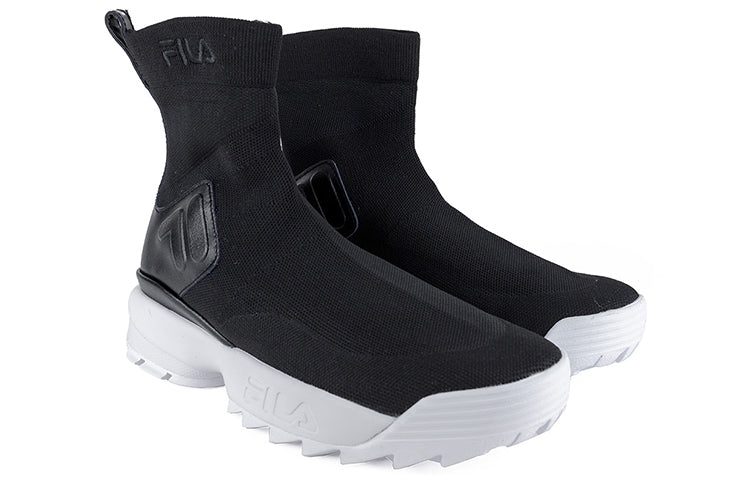 (WMNS) FILA Disruptor Stretch Trainers Black/White 5FM00703-013