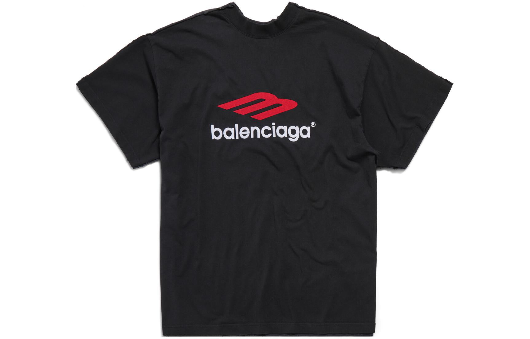 Balenciaga Double Front T-shirt 'Washed Black' 791615TQVQ61021