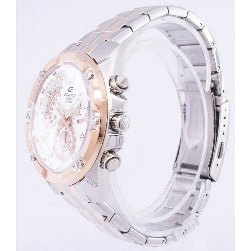 CASIO EDIFICE Waterproof Unisex Mens Rose Gold Analog EFR-559SG-7AQ