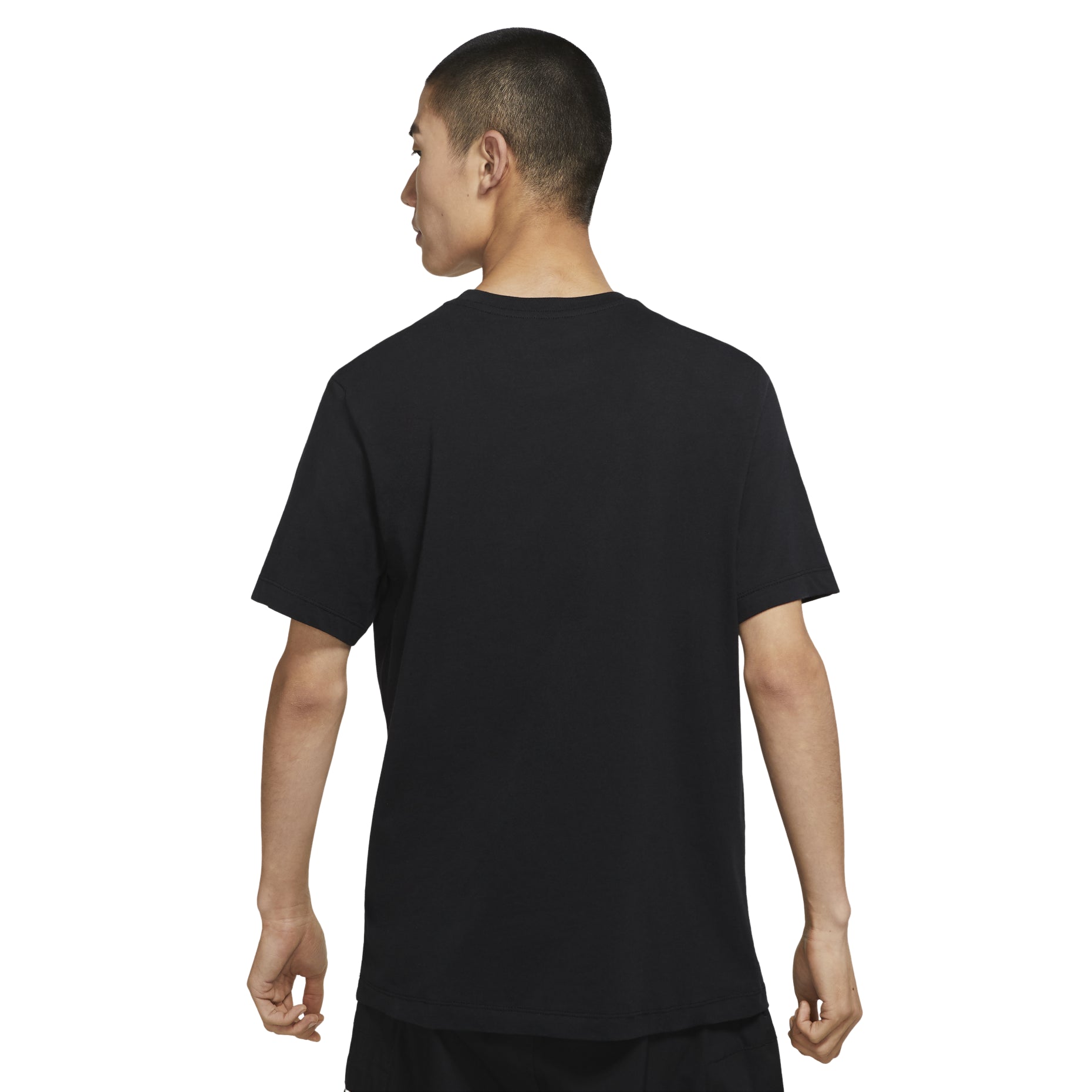 Nike Sportswear Solid Color Embroidered Logo Micro Mark Round Neck Casual Short Sleeve Black BV0508-010