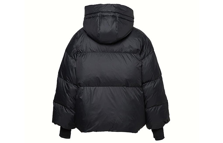 (WMNS) Converse Short Down Fill Puffer Hooded Jacket Asia Sizing 'Black' 10019326-A03