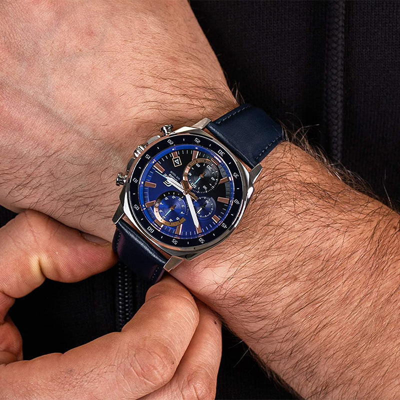 Men's CASIO EDIFICE Series Multifunction Watch Business Mens Blue Analog EFV-600L-2