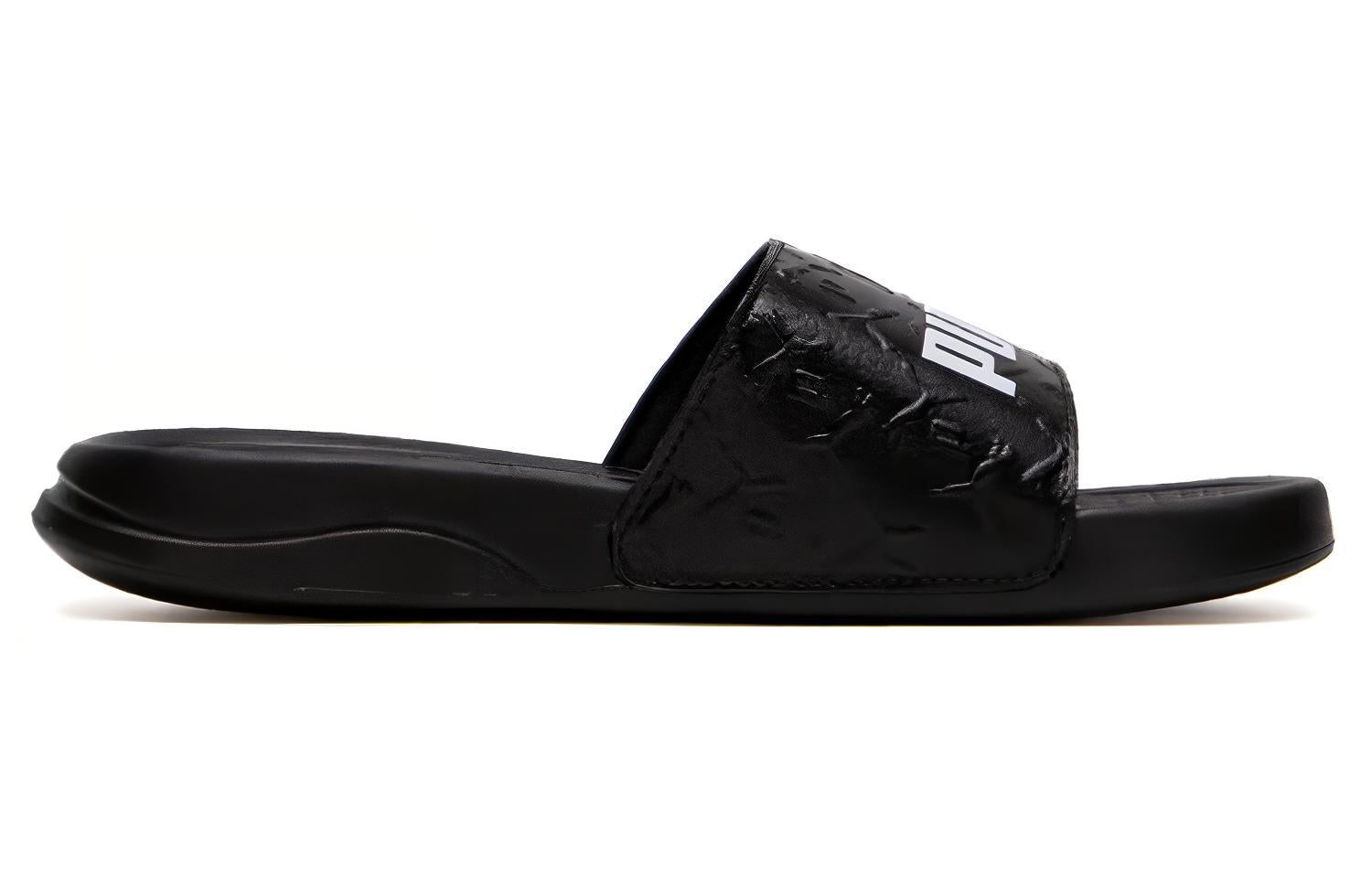 PUMA Popcat 20 Superlogo Slides 'Black White' 395420-01