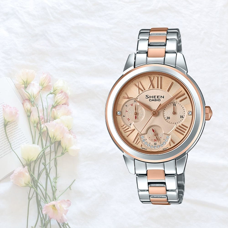 CASIO SHEEN Series Stainless Steel Rose-Gold Rose Gold Analog SHE-3059SPG-9A