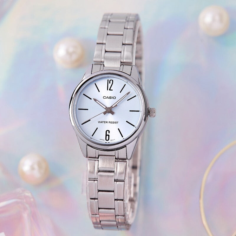 CASIO Quartz Waterproof Stainless Steel Strap Silver Analog LTP-V005D-2B