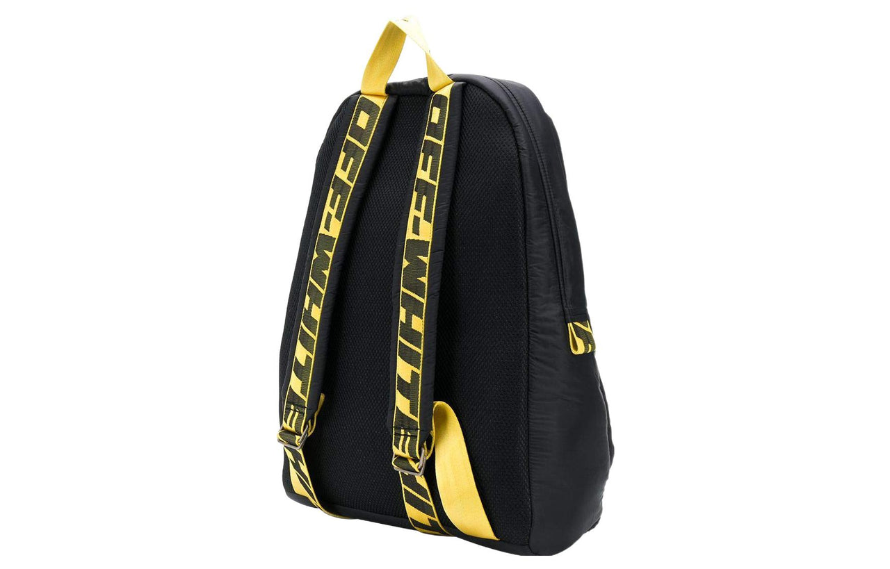 Men's Off-White Synthetic Fibers Zipper Stylish Simplicity Handbag Backpack Black OMNB019F19F430021000