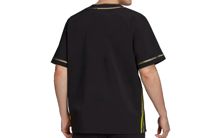 adidas originals Athleisure Casual Sports Breathable Short Sleeve Shirt Black GK5912