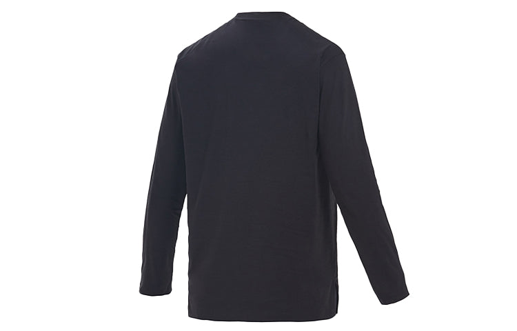 Men's Y-3 Round Neck Pullover Logo Long Sleeves Black T-Shirt FN3361-58W