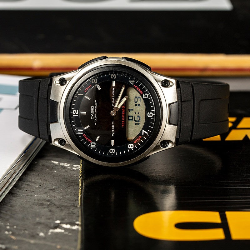 Casio Classic Retro Digital Watch 'Black Metallic' AW-80-1AJH