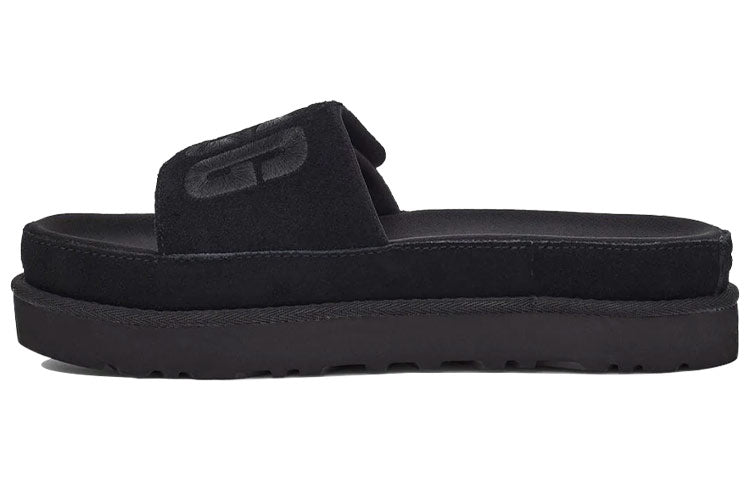(WMNS) UGG Laton Slide Thick Sole Black Slippers 1110110-BLK