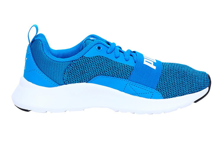 (GS) PUMA Wired Knit Low Top Running Shoes Blue/White 367381-05