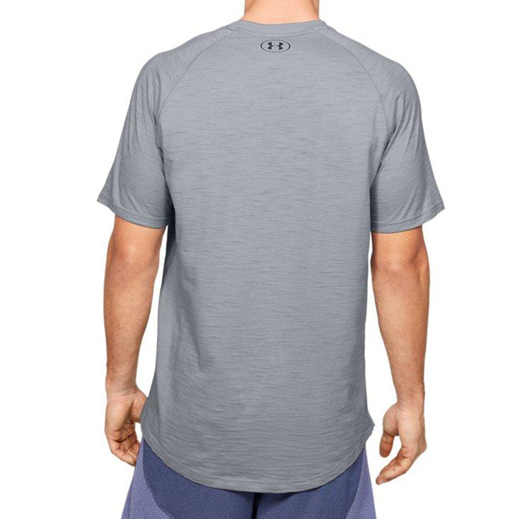 Men's Under Armour Charged Cotton Training Sports Short Sleeve Gray 1351570-011