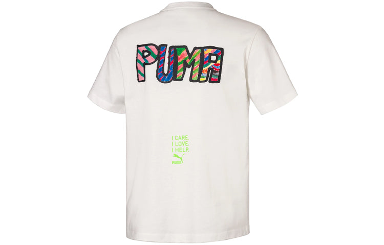 PUMA Graphic Printing Short Sleeve Couple Style White 597656-02