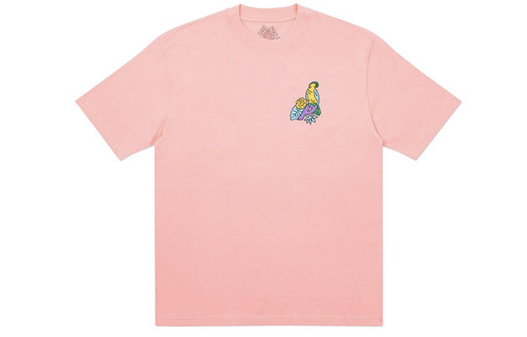 PALACE Parrot PALACE-3 Alphabet Printing Short Sleeve Pink T-Shirt P19TS214