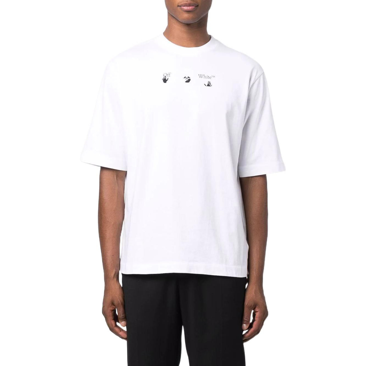 Off-White Large Arrow Pattern Printing Round Neck Short Sleeve White OMAA119F21JER0160184