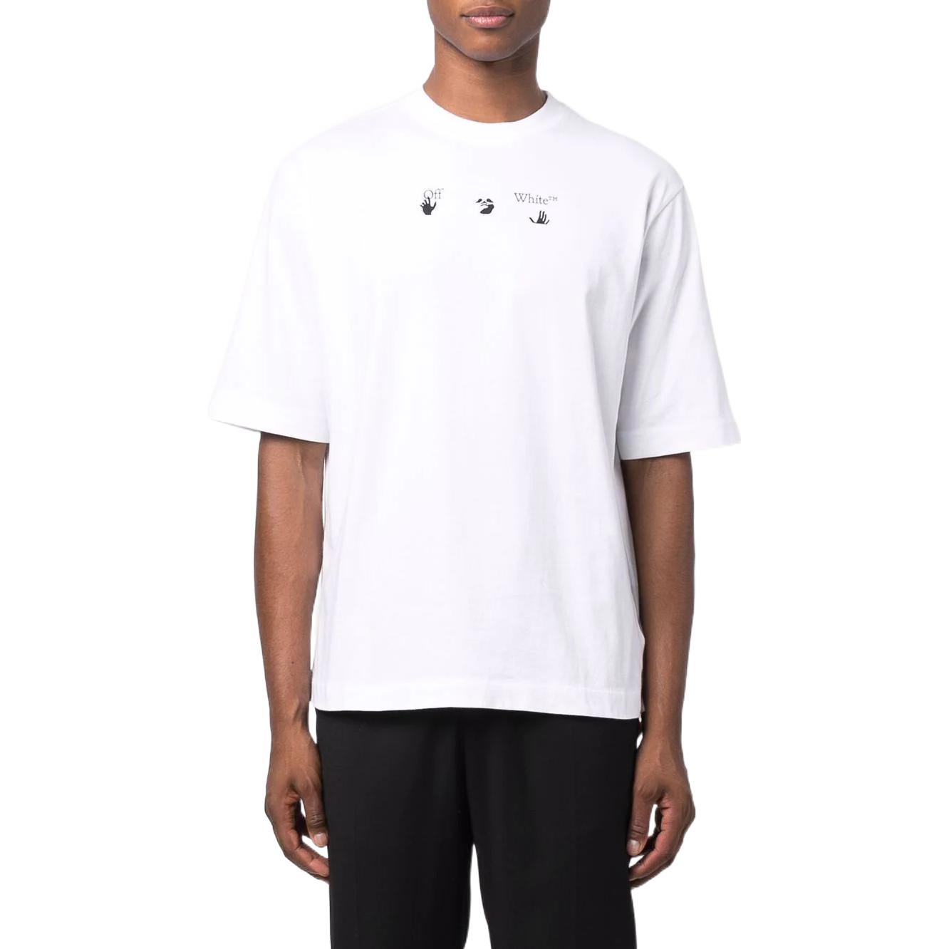 Off-White Large Arrow Pattern Printing Round Neck Short Sleeve White OMAA119F21JER0160184