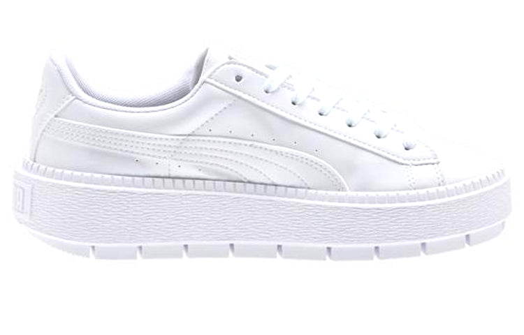 (WMNS) PUMA Suede Platform Trace Shoes White 367260-02