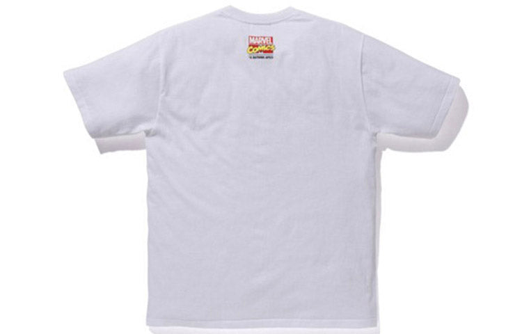 BAPE X Marvel Comic Iron Man Tee Crossover Printing Short Sleeve Unisex White 2F23-110-909