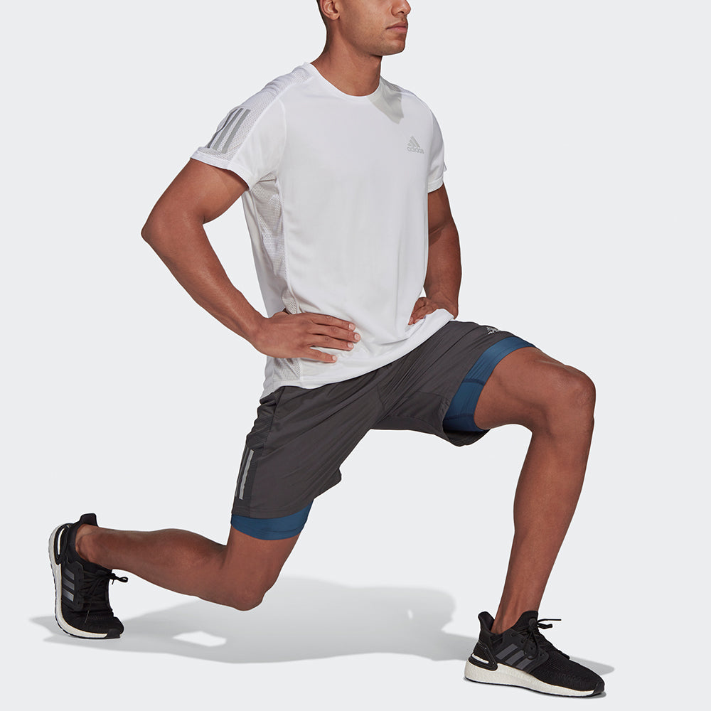 adidas MENS Own the Run Tee Reflective Crew-neck Short Sleeve White GJ9963