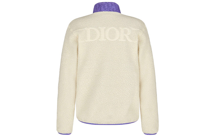 DIOR SS21 Oblique Print Technology Fabric Stand Collar Double-Sided Wearing Jacket For Men Navy 113J405A0678_C084