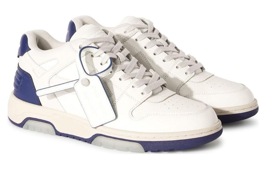 Off-White Out Of Office Leather Sneakers 'White Blue' OMIA189F23LEA0050546