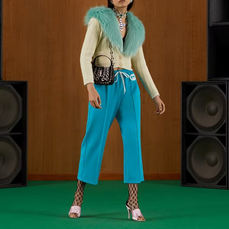 (WMNS) Gucci Neoprene Pants With Interlocking G 'Light Blue' 693166-XJD6F-4594
