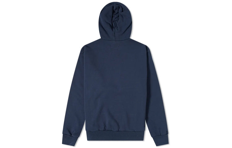 WTAPS Dawn. Design Hooded Sweatshirt. Copo Letters Printed Unisex Navy Blue 201ATDT-CSM18