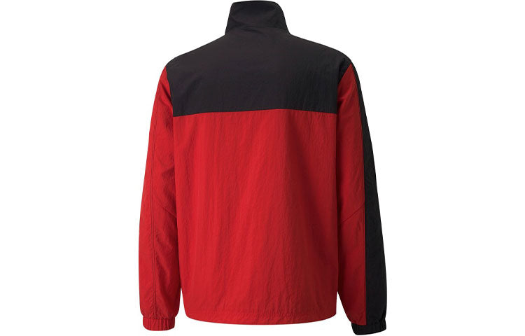 PUMA Ferrari Race Statement Jacket Colorblock Stand Collar Woven Red 533714-02